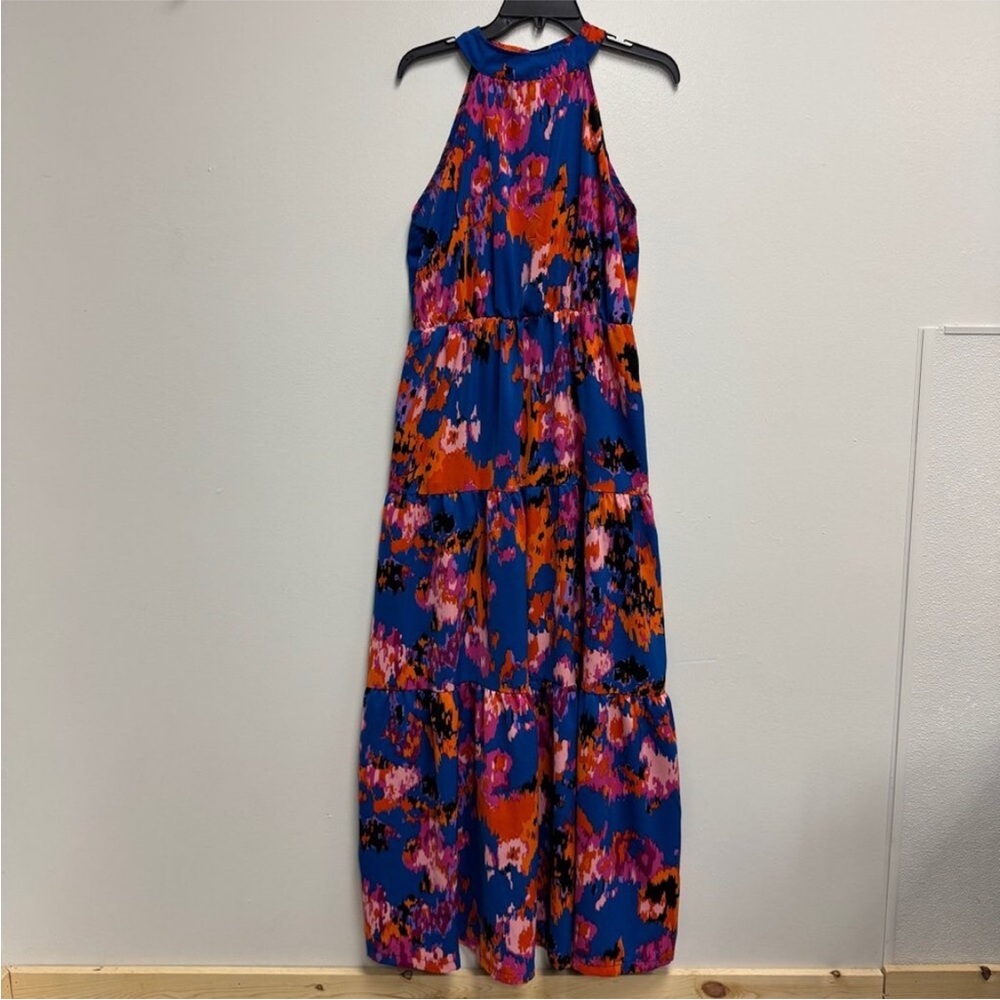 Vibrant Halter Maxi Dress